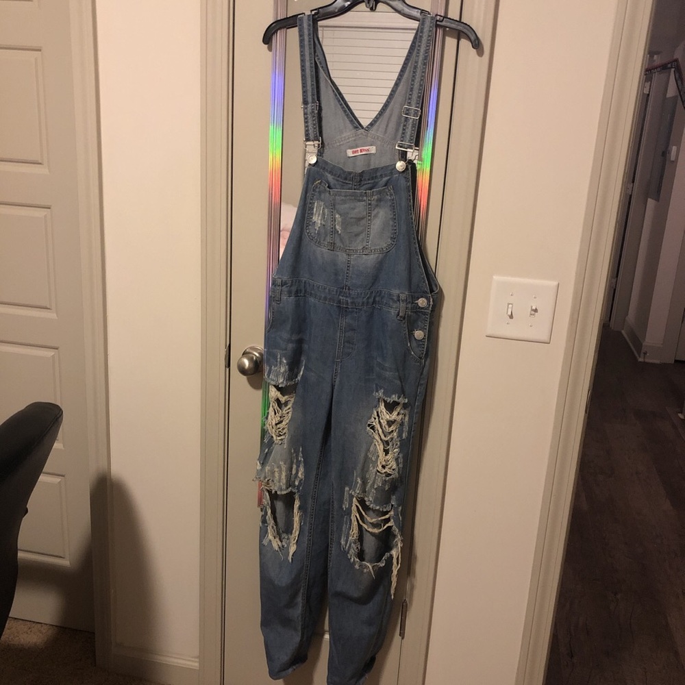 Blue Jean Overalls - Torn/Ripped
